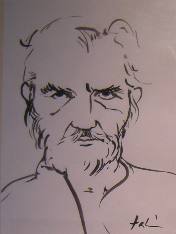 Portré-variációk II.,tusrajz
