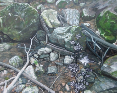 Krizantémok és énekesmadár