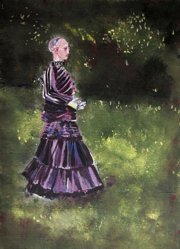 Sophia robot in purple dress