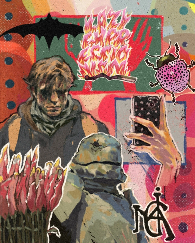 Sad Batman, Michelangelo & zsoffi’s hand 🐞