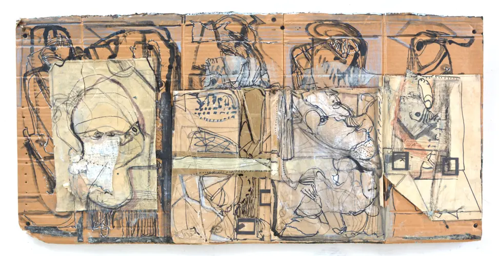 Konok-Ikonok II., 48 x 95 cm, vegyes technika, 2024.